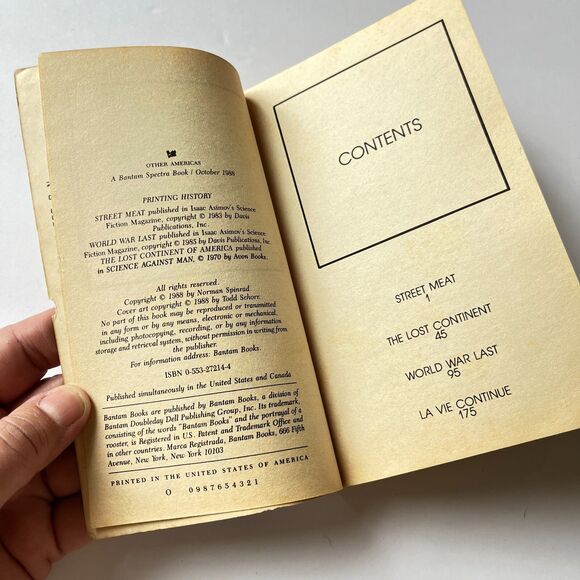 OTHER AMERICAS by Norman Spinrad 1988 Bantam 1st Printing Paperback Rare HTF - Picture 5 of 8